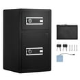 thumbnail image 1 of KFFKFF Dual-Entry 4.5 cu.ft Security Safe with Key and Combination Lock, Includes Fire-Resistant Pouch, Key Organizer, Illumination, Plus Adjustable/Removable Shelves, in Black, 1 of 9