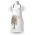thumbnail image 3 of Love Apron, Abstract Theme of Romance with Hearts Leaves Tree Pattern on Plain Backdrop, Unisex Kitchen Bib with Adjustable Neck for Cooking Gardening, Adult Size, White and Multicolor, by Ambesonne, 3 of 4