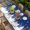 Blue White, variant on Navy Blue Christmas Table Cloths for 5 Foot Rectangle Tables, Xmas Elk Tree Snowflake Forest Patio Waterproof Elastic Fitted Tablecloths, Washable Rectangular Table Cover for Camping