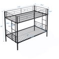 thumbnail image 3 of Twin Size Bunk Bed, Metal Daybed Trundle Frame Set, Modern Style Metal Frame with Sturdy and Durable Vertical Ladder, Child, Living Room, Bedroom Room, Black, 3 of 7