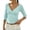 Light Green, variant on Women's 3/4 Sleeve Deep V Wrap Neck Ruched Crop Top, Open Back Y2K Slim Fit Tee with Vintage Minimalist Style, for Summer Going Out or Trendy Streetwear Bronze XS