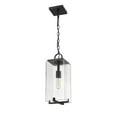 thumbnail image 3 of 1 Light Outdoor Chain Mount Pendant In Contemporary Style-18 Inches Tall And 6.75 Inches Wide-Black Finish-Seedy Glass Color Z-Lite 592Chm-Bk, 3 of 8
