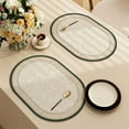 thumbnail image 2 of Luxury Rose Flower Placemats ,Premium Feeling, Soft Rubber, Oval, Non-Slip, Waterproof, Heat Resistant, 15.74"x11.81", Easy-Clean Table Mat, 2 of 5