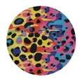thumbnail image 2 of PIKWEEK  Neon Leopard Print Fitted Round Tablecloth with Elastic Edge Waterproof Table Cover Leopard Skin Table Cloths Modern Tables Decoration for Dining Table,Picnic,Party, 2 of 7