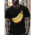 thumbnail image 4 of Banana Men's T Shirts Fruit T-Shirt for Men Crew Neck Tees Cotton Tops, Black, XL, 4 of 7