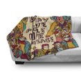 thumbnail image 3 of Saying Soft Flannel Fleece Throw Blanket, Group People Illustration Be Happy Love People Live in Peace Phrase, Cozy Plush for Indoor and Outdoor Use, 50" x 60", Multicolor, by Ambesonne, 3 of 6