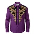 thumbnail image 3 of Camisetas de Navidad de Manga Larga de los Hombres de Moda Casual de Manga Larga Turndown Collar Blusa para Primavera Invierno Al Aire Libre Diario, 3 of 4