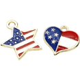 thumbnail image 1 of 20 colgantes de la bandera americana, pentagrama, corazón, suministros de joyería para proyectos de bricolaje, fabricación de collares, fabricación de pulseras, manualidades y más. brillar Juguete, 1 of 4