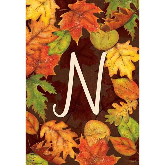 Briarwood Lane Fall Garden Flag 12x18 For Outdoor Fall Leaves Monogram Letter N For Fall Garden Flag Flags For Outside