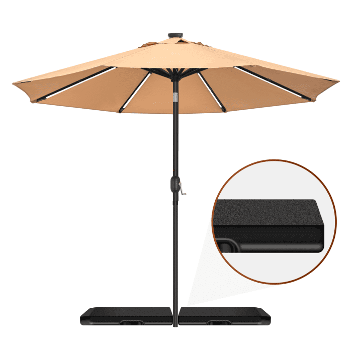 4-Panel Cantilever Umbrella Base, 317LBS, Durable HDPE Material, Weather-Resistant UV Protection, Offset Umbrella Stand Base for Poolside Garden