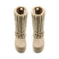 thumbnail image 3 of GJPBGK Women Winter Snow Boots Faux-Fur Lined Warm Mid Calf Suede Platform Flat Outdoor Fashion Fur Boots, 3 of 10