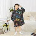 thumbnail image 6 of Dailycode Wearable Blanket Hoodie Oversized Sherpa Flannel Blankets with Pocket for 3-14 Year Old Gorgeous Butterflies, 6 of 7