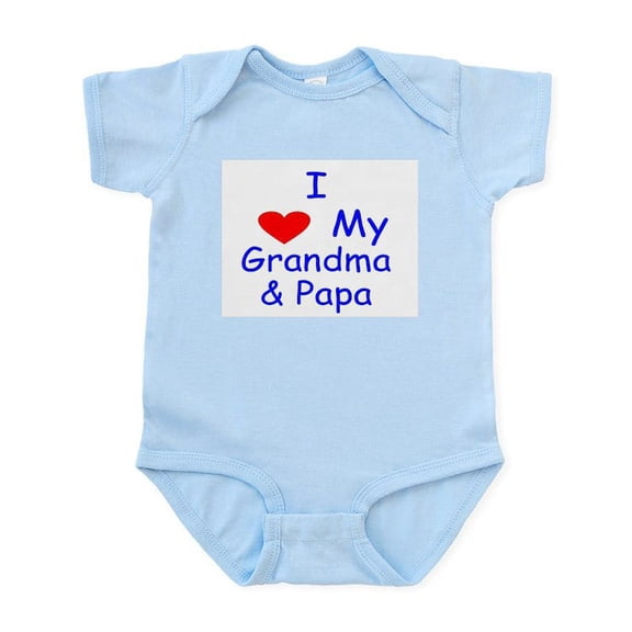 CafePress - I Love My Grandma & Papa Infant Bodysuit - Baby Light Bodysuit, Size Newborn - 24 Months