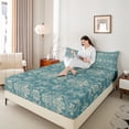 thumbnail image 4 of Castle Fairy Boys Girls Bohemian Damask Twin Sheet Sets,Traditional Flower Bedding, 4 of 7