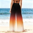thumbnail image 3 of Sheer Mesh Beach Pants for Women High Waisted Ombre Color Block Wide Leg Cover Up Trousers Gradient Chiffon Look Flowy Swimwear Coverups, 3 of 7