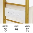 thumbnail image 6 of HOOBRO 5-Tier Bookshelf with Drawer, Tall Bookcase with Charging Station, Standing Storage Shelf with Metal Frame and Tempered Glass, for Living Room, Bedroom, Gold DW65USJ01, 6 of 10