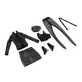 thumbnail image 5 of 1/6 Scale Black PU Leather Female Jacket Coat Skirt Shoes Suit Clothes for 12'' Action Figure, 5 of 9