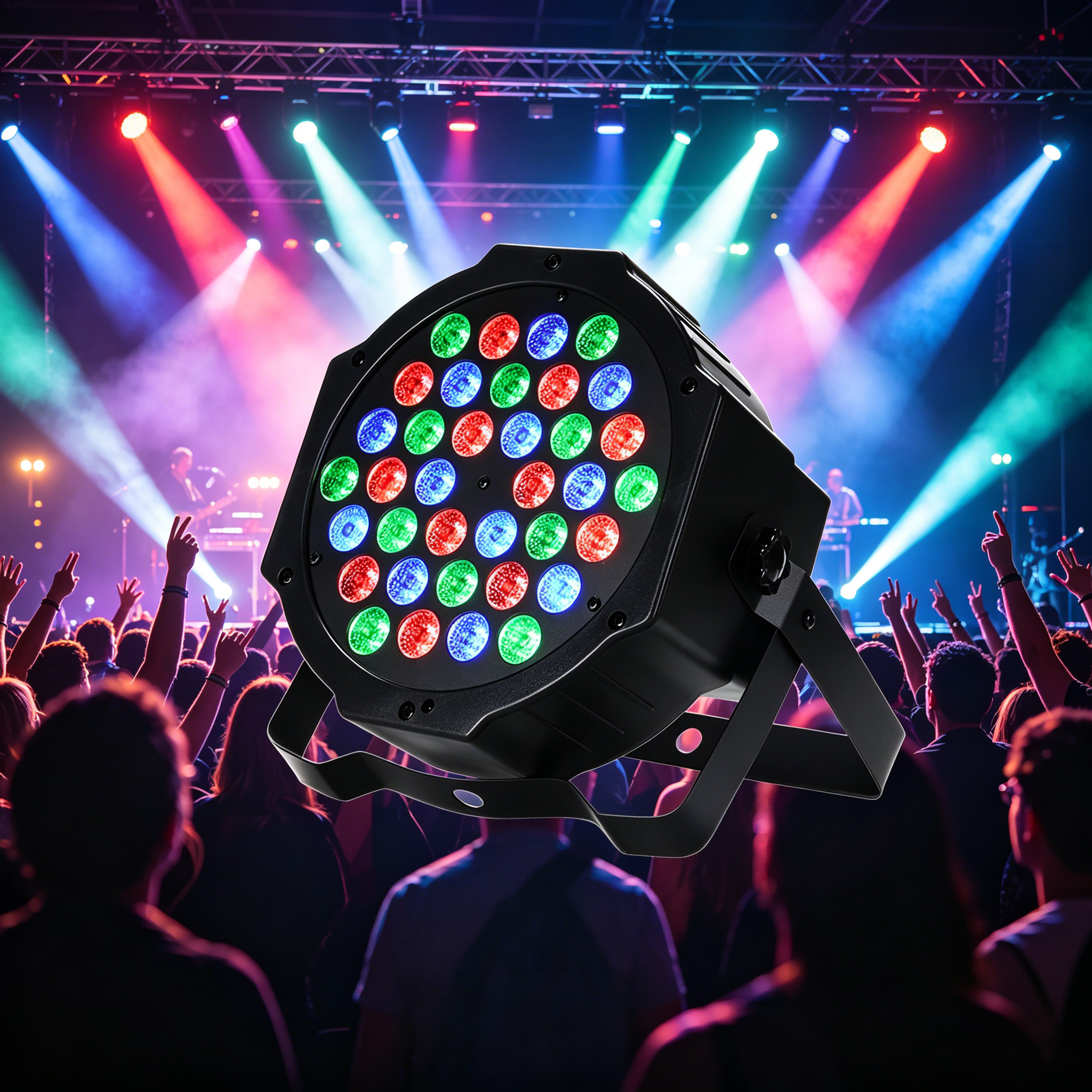HIBIBUD 2026 New 36 Led Par Lights Stage Lights with Sound Activated Remote Control & Dmx Control,Stage Lighting Uplights for Wedding Club Music Show Christmas Holiday Party Lighting - 1 Pack
