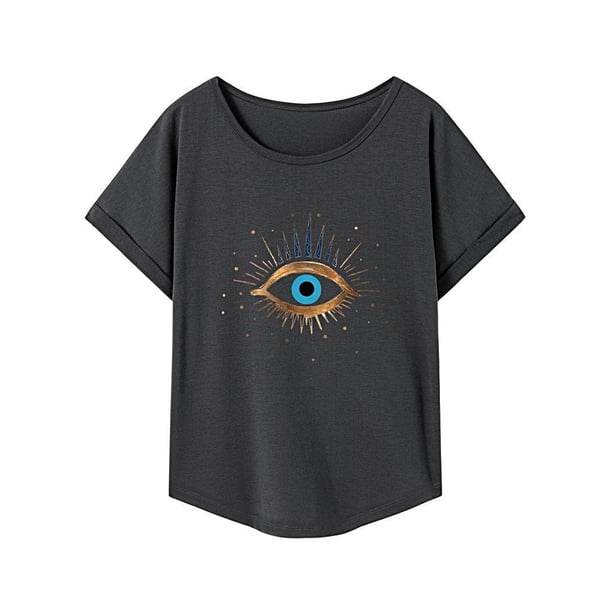 Camiseta para mujer, camiseta de manga corta, camiseta clásica informal con cuello redondo para desplazamientos XL