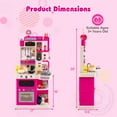 thumbnail image 3 of Costway Kids Kitchen Playset with Realistic Sounds Lights Play Sink 95 PCS Accessories Pink, 3 of 10