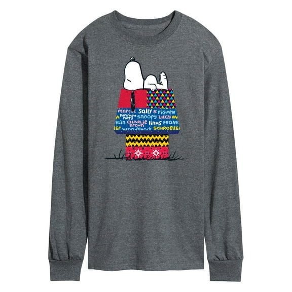 Peanuts - Snoopy Patchwork Doghouse - Men's Long Sleeve T-Shirt