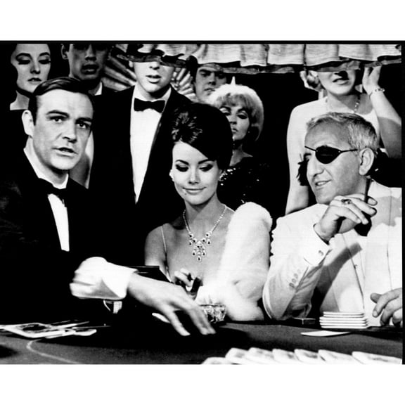 Sean Connery Claudine Auger And Adolfo Celi In Thunderball Black And White Photo Print - Item # MVM51278