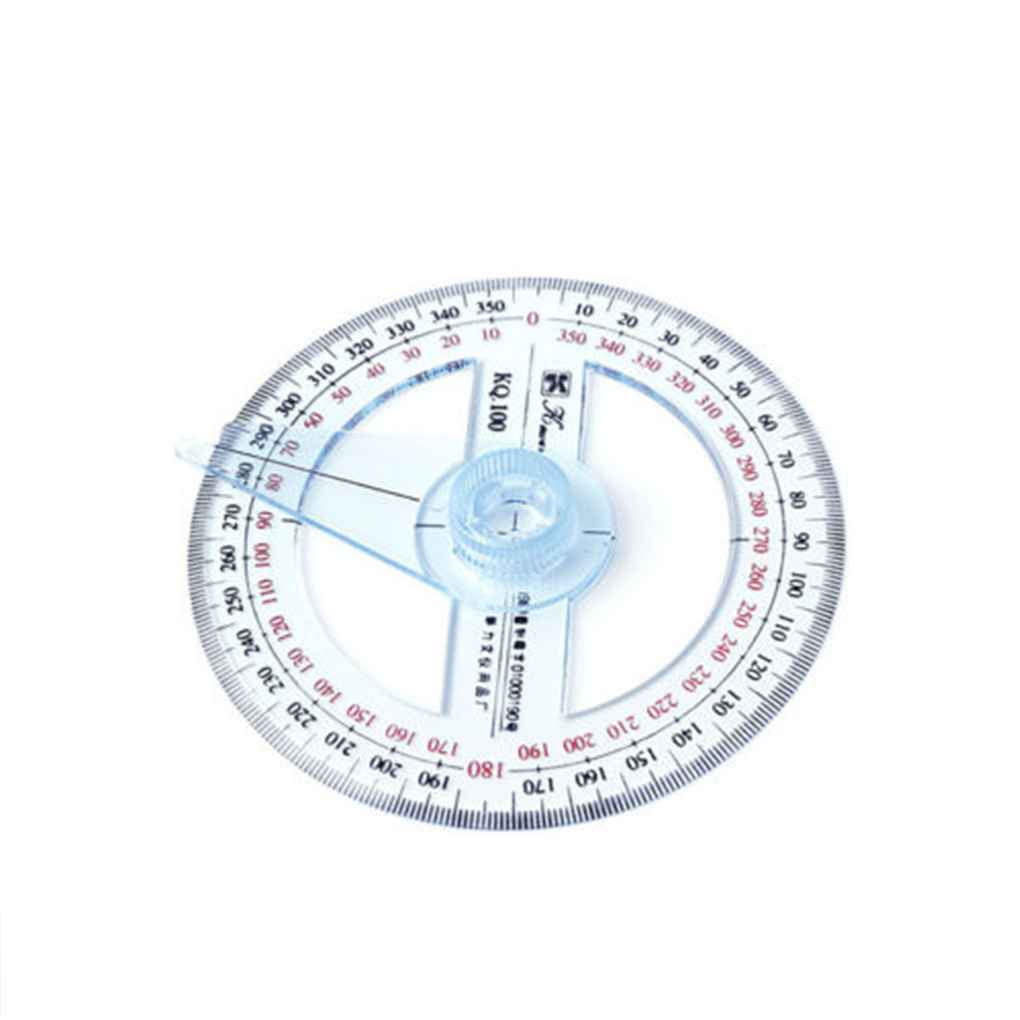 Plastic 360 Degree Protractor Ruler Angle Finder Swing Arm School Office \ 