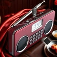 thumbnail image 6 of Wiher Portable FM Radio with Bluetooth, MP3 Player, TF/USB Playback & 10 Presets, Rechargeable Battery, 5W Stereo Sound for Home, Travel, and Outdoor Use Red, 6 of 7