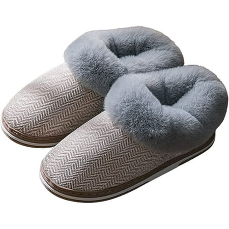 

CoCopeanut Women Warm Bootie Slippers Faux Fur Fuzzy Plush Cotton Slippers Household Indoor Outdoor Shoes