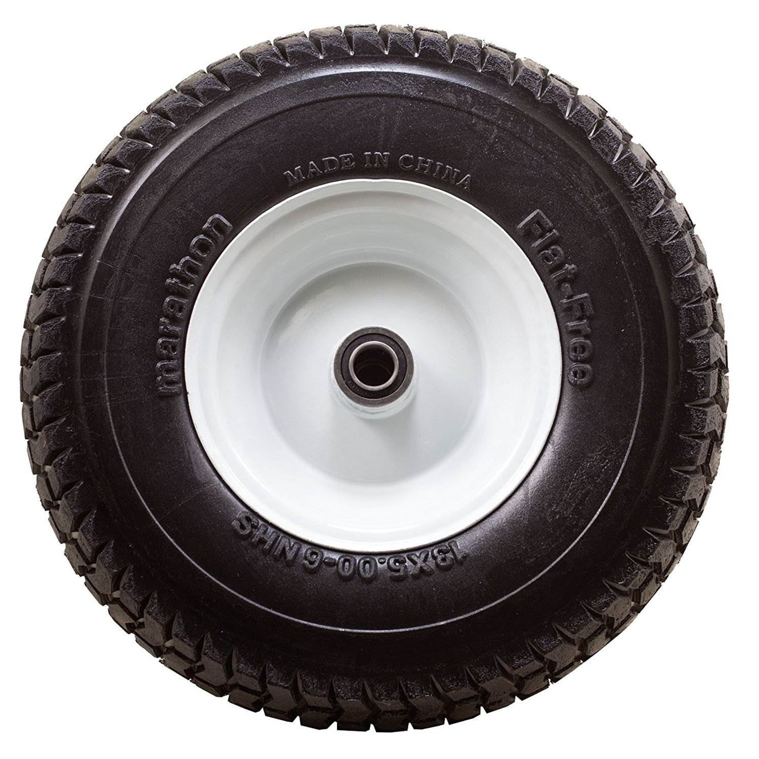 Marathon Tire 13 x 5-6, 3 Inch Hub Flat Free Turf Tread Riding Lawn Mower Tire