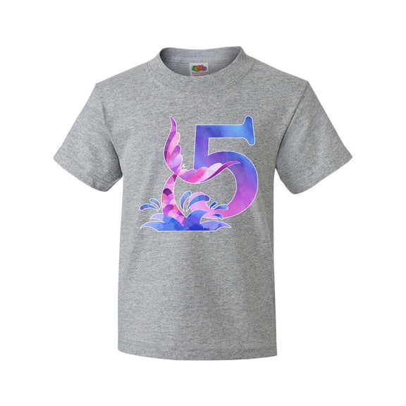 Inktastic 5th Birthday Mermaid Tail Youth T-Shirt