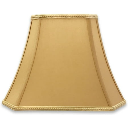 Rectangle Bell w Cut Corners Designer Lampshade - Antique Gold - (6.25 x 8) x (11 x 16) x 12