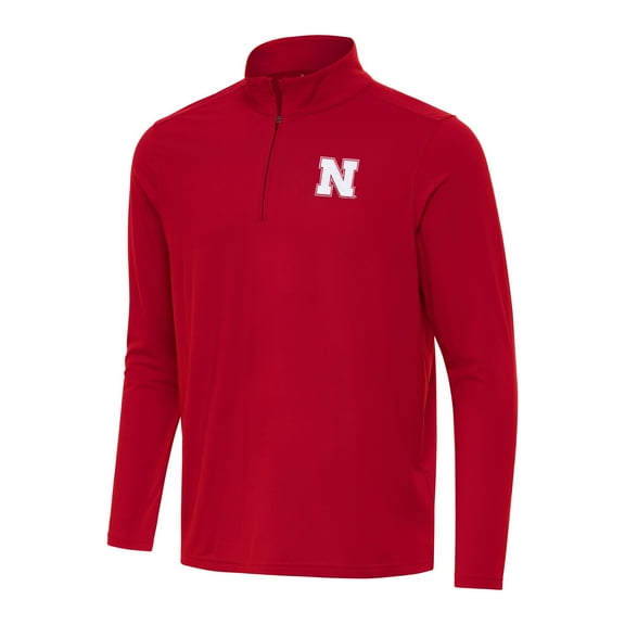 Men's Antigua Red Nebraska Huskers Intent Quarter-Zip Top