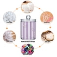 thumbnail image 4 of Lilac White Stripes Small Chic Flowers Translucent Plastic Cans Storage Canisters with Lid Set of 4, 4 of 7
