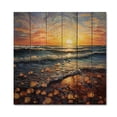 thumbnail image 3 of Designart "Beach Golden Sands Painting I" Nautical & Beach Print on Natural Pine Wood, 3 of 5