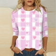 thumbnail image 2 of Busydd Womens Valentines Day Shirt Fashion Love Heart Graphic Valentines Shirts Casual 3/4 Sleeve Round Neck Tee Tops Valentines Day Gifts for Women, 2 of 5