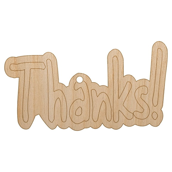 Thanks Fun Text Wood Holiday Christmas Tree Ornament Unfinished DIY Pre-Drilled Craft