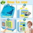 thumbnail image 5 of Jokapy ATM Piggy Bank for Kids Boys, Face ID Password Unlocking Electronic Money Bank Machine Toy, Age 3+, Blue, 5 of 11