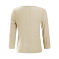 thumbnail image 5 of AXXD Womens Tops Trendy Basic Summer 2024 Lace Button V-Neck Long Sleeve Casual T-shirt Top Solid Blouse, 5 of 9