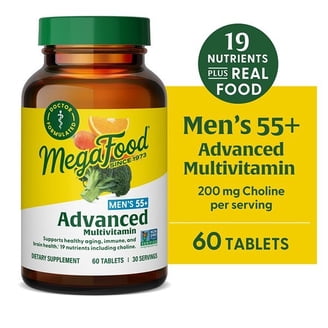 MegaFood Men's 55+ Multivitamin, Zinc, Vitamins B12 C D, Aging