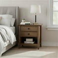 thumbnail image 6 of Amherst 24 inch Wide Solid Wood Transitional Bedside Table in Rustic Natural Aged Brown, 6 of 14