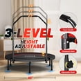 thumbnail image 3 of Rebounder Trampoline for Adults - 40" Foldable Mini Trampoline Fitness Rebounder with Adjustable U-Bar Handle, Max Load 350lbs,Stable Quiet Indoor/Outdoor Exercise Equipment, 3 of 8