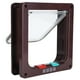 thumbnail image 2 of Puerta abatible de seguridad con cerradura para gatos, puerta abatible de plástico para mascotas pequeñas, suministros para mascotas para el hogar, marrón L, 2 of 14