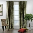 thumbnail image 2 of 3S Brother's Olive Green Extra Long Shiny Velvet Curtains Luxury Colors Light Blocking Hang Back Tab & Rod Pocket 1 Panel Curtain 5-30 Ft Home Décor Custom Made Drapes -Made in Turkey(52"W X 132"L), 2 of 6