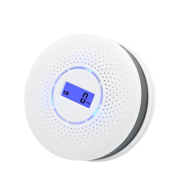 Detector de niebla Luz de sonido Alarma Sensor compuesto Reloj Indicador 2 en 1 LED Pantalla digital de advertencia para barbacoa Hogar Eigraketly AF000034-00B
