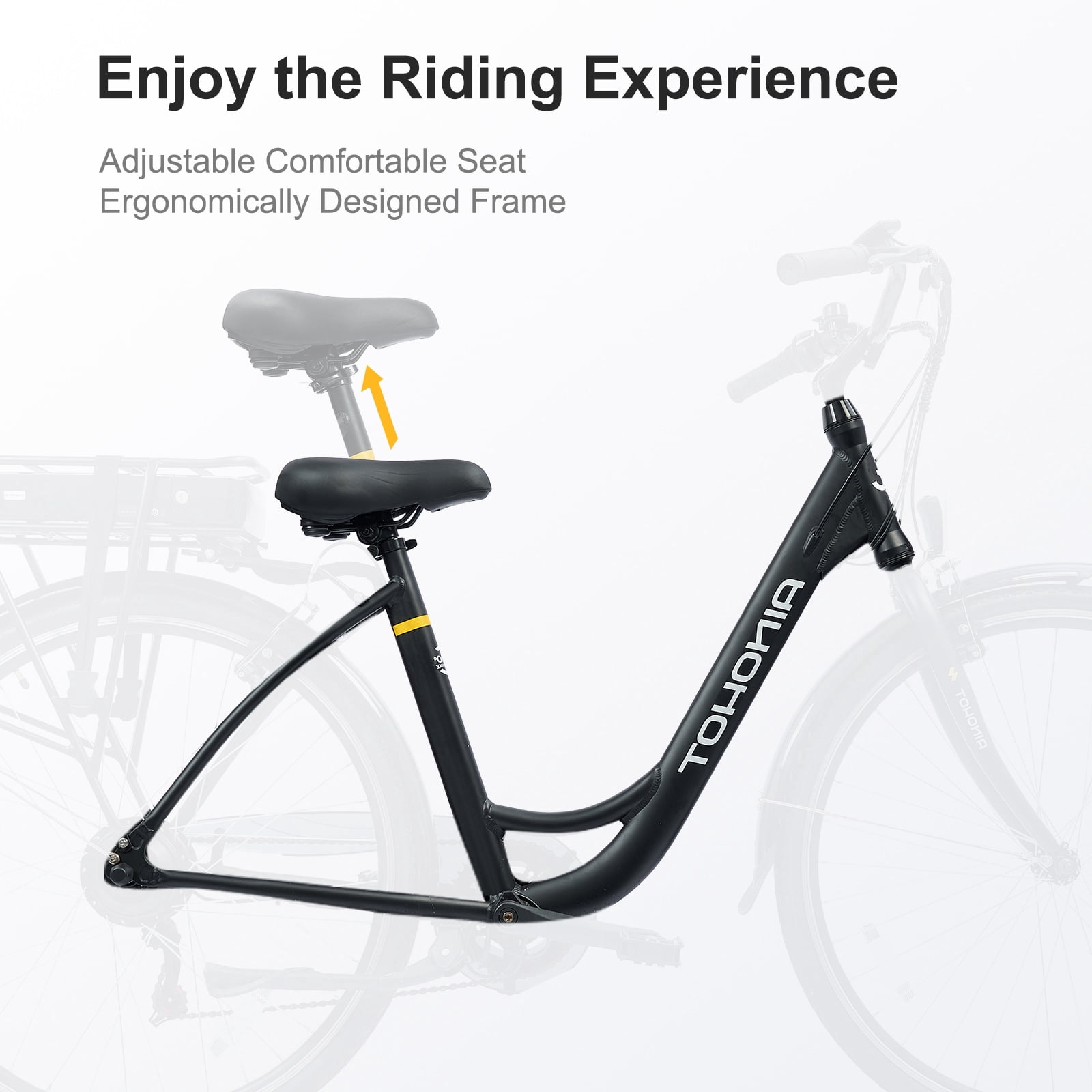 AINOHOT Urba Electric Bike for Adults, 500W Peak Ebike, 28" Step-Thru Electric Bicycle, 15MPH 56Miles E Bike for Men