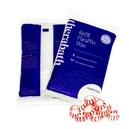 Therabath Paraffin Wax Refill - Thermotherapy - Use to Relieve Arthritis Discomfort, Stiff Muscles, & Dry Skin - For Hands, Feet, Body - Hydrates & Protects - Made in USA, 24 lb. Peppermint Cheer
