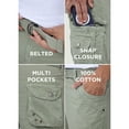 thumbnail image 6 of X RAY JEANS Men's Belted 12.5" Inseam Knee Length Cargo Shorts, Leaf Green, 42, 6 of 7