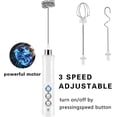 thumbnail image 3 of 3 in 1 Rechargeable Electric Milk Frother USB Milk Foam Egg Mixer for Coffee, Latte, Cappuccino, Cream, Macchiato, Beat Eggs - Milk Frother with Base, 3 of 5