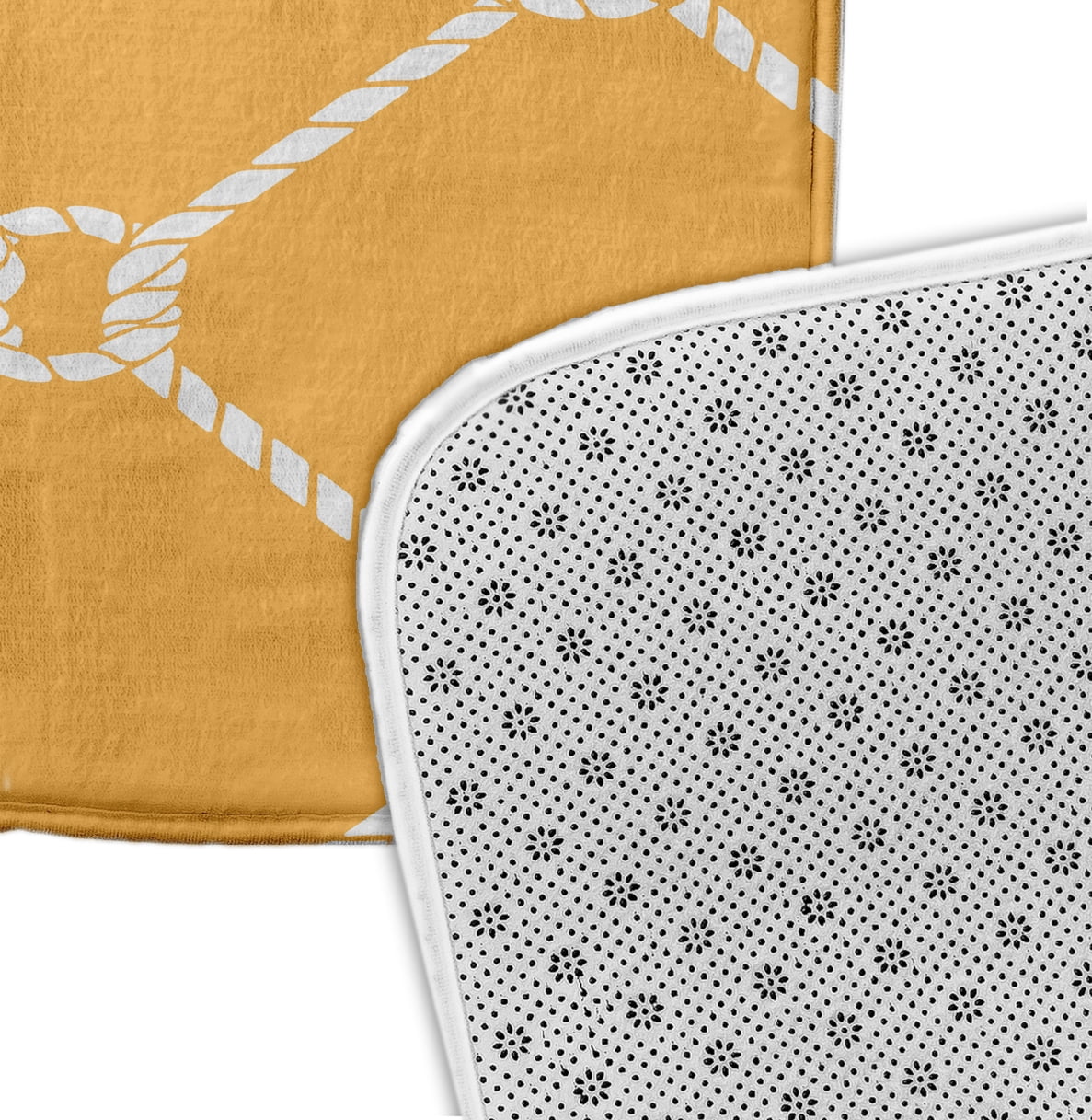 Simply Daisy 34" x 21" Plush Microfiber Yellow Ahoy! Bath Mat